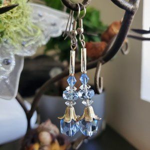 Aurora Borealis Art Deco Crystal Earrings